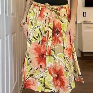 Allison Taylor Floral Midi Skirt – Size 10 (Fits M/L)